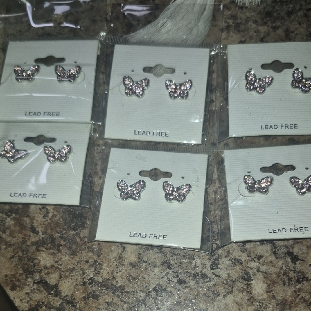 Silver Butterfly Stud Earrings